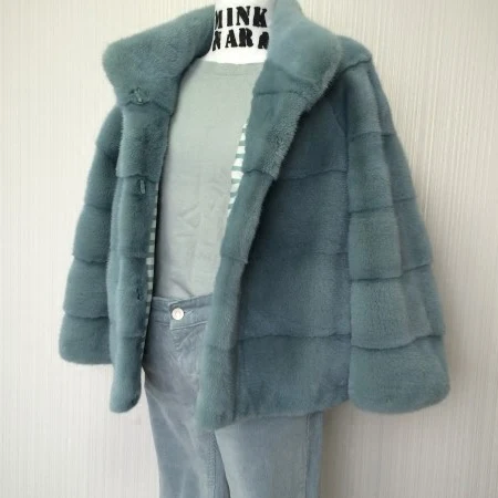 

Arlenesain custom real mink fur beautiful women coat 154
