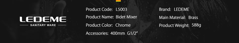 LEDEME смеситель для биде для ванной комнаты с одним отверстием хромированная отделка на бортике латунный смеситель кран горячей и холодной воды кран для биде L5003