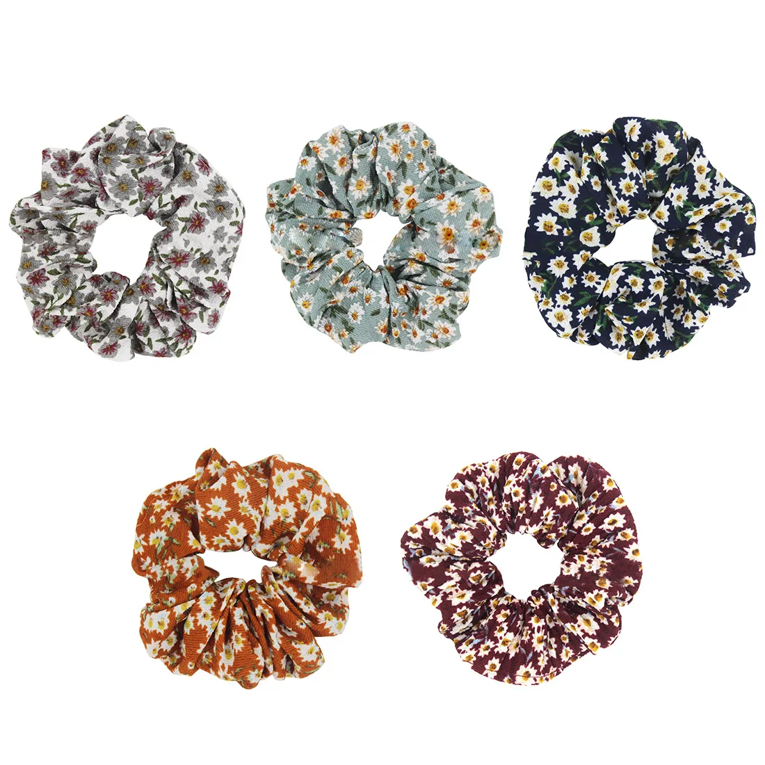 

Fashion Women Lovely Print Hair Bands Floral Hair Scrunchies Girl's Cute Accessories Vintage Ponytail Holder Mother