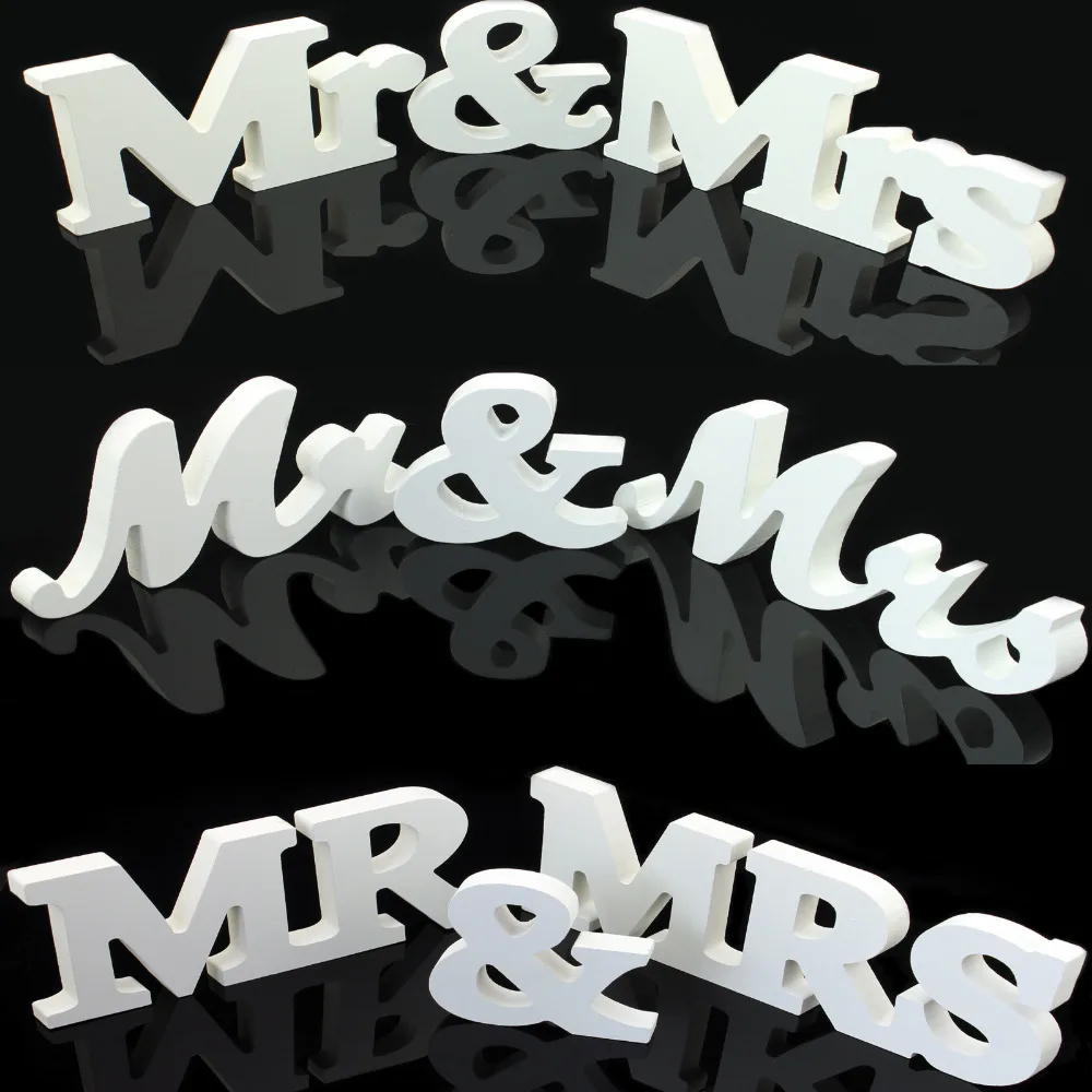 Деревянные буквы Mr & Mrs для украшения свадьбы 1 комплект верхнее покрытие стола