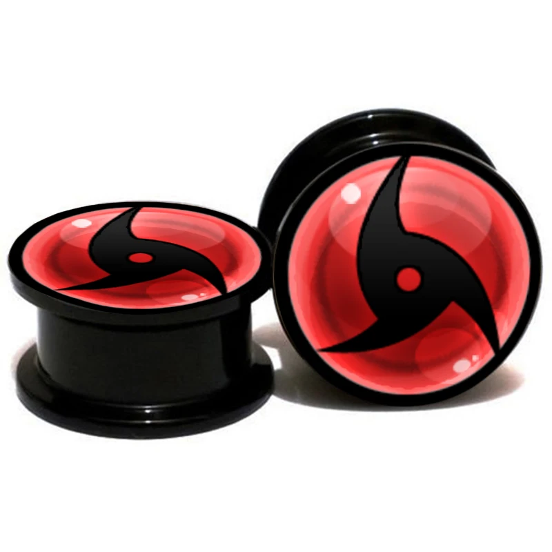 Faux Ear Plug 2pcs Naruto Sharingan Shippuuden Eyes Ear Gauge Plugs