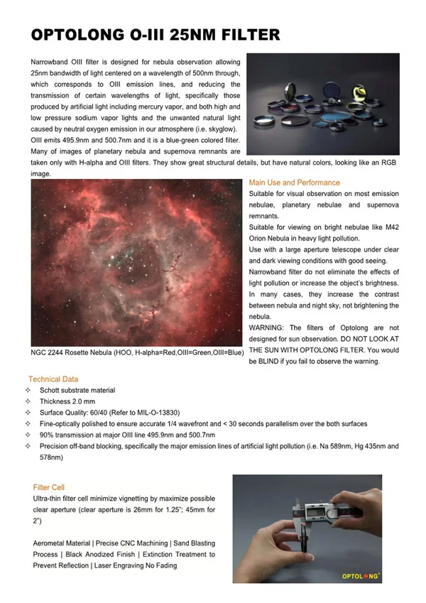 OPTOLONG H-Alpha 7nm Filter Deepsky Clip-on Filter (1)