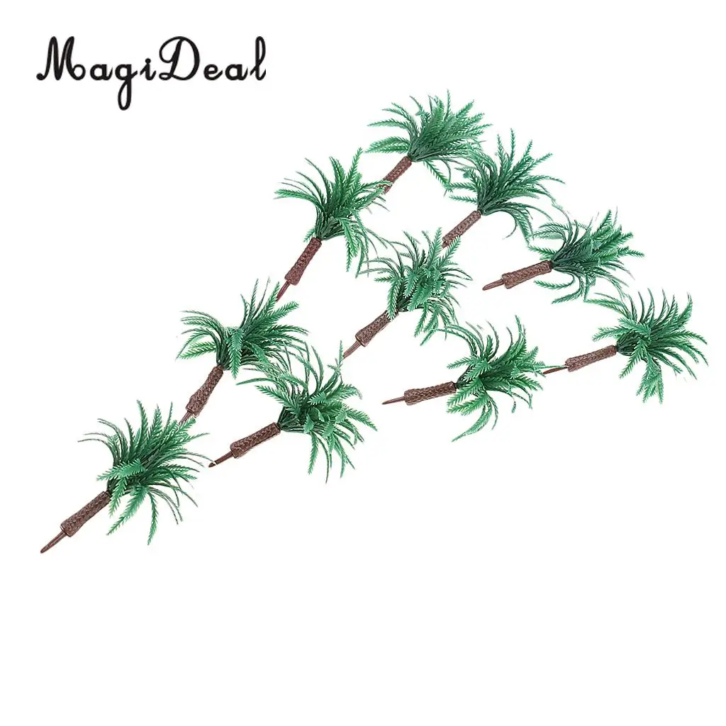 MagiDeal 10Pcs 6cm Green Tree Model 1/100 HO for RR Train Track Railroad Scenery DIY Green Landscape Model Building Prop Toys