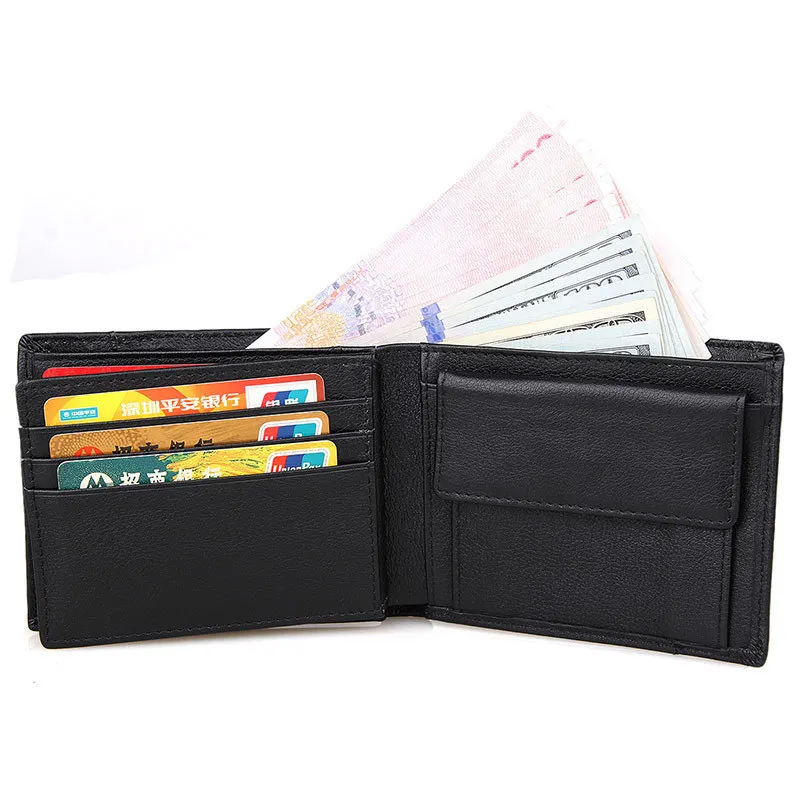Fashion Hommes portefeuille en cuir poches ID carte de crédit Titulaire d/'embrayage deux volets Purse
