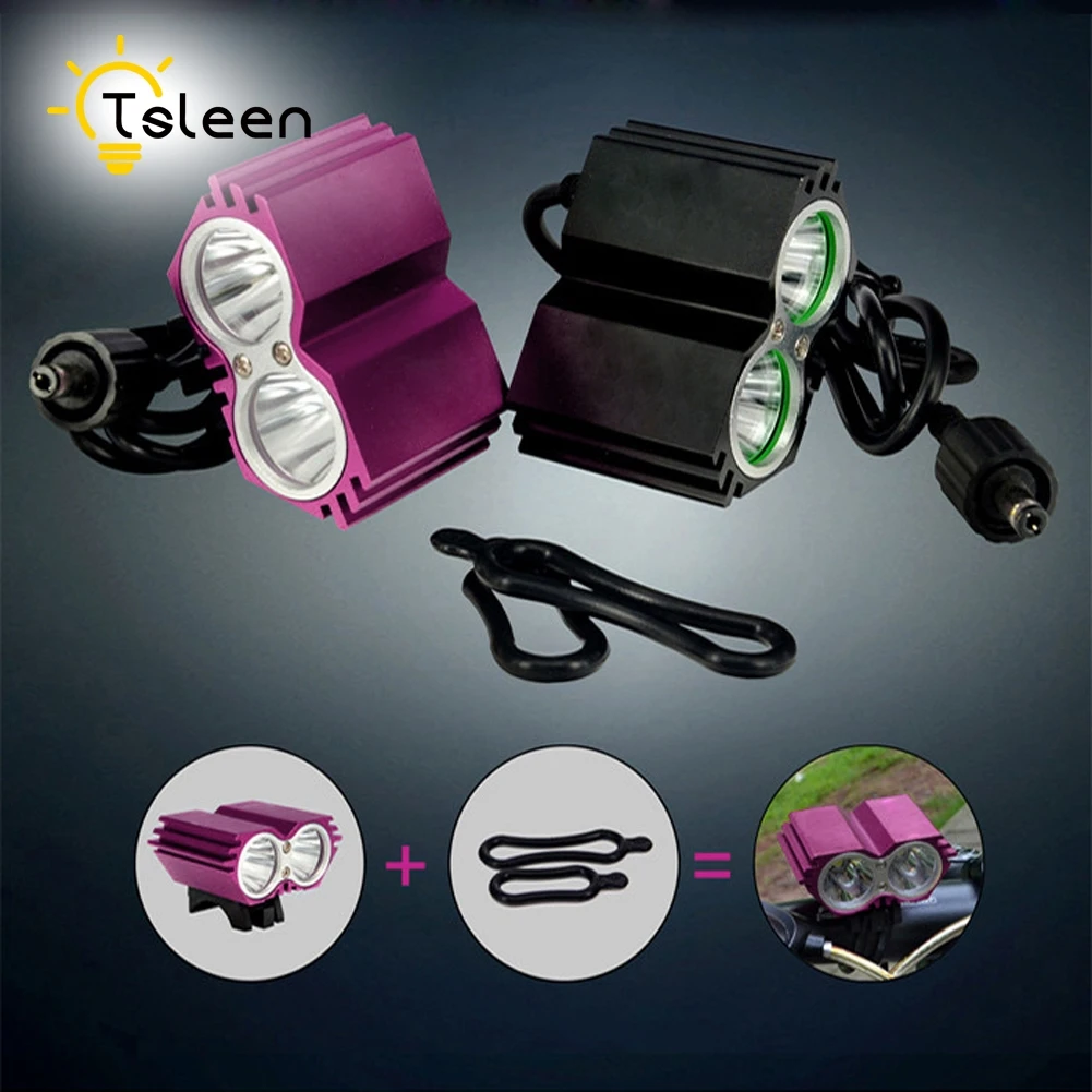 

TSLEEN Cheap! 1PC Safety Rear Light Rechargeable 2LEDS XM-L U2 LED Cycling Light HeadLight Head Front Lights flash light+Back