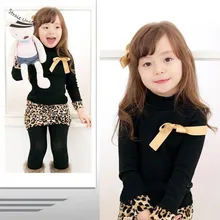 New Sweet Baby Girl’s Wear Long Sleeve Leopard Print Costumes Fancy Winter Dress Christmas Gift
