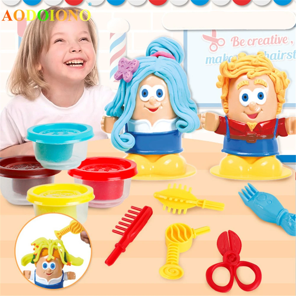 Diy Haircut Hairstylist Color Clay Toys For Children Modeling Clay Mud