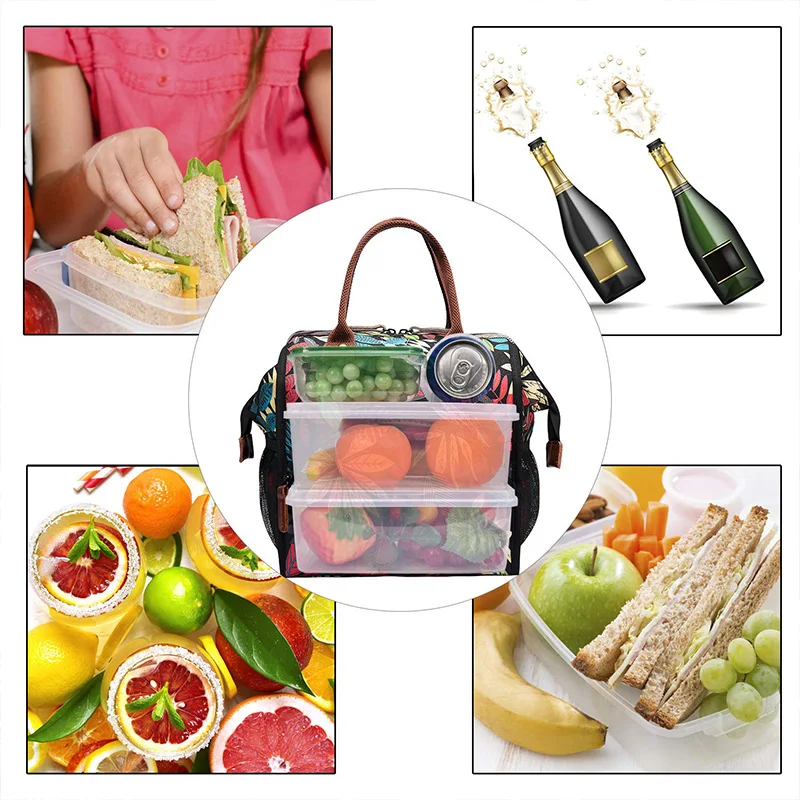 BPZMD Picnic Lunch Bags Insulated Unisex Picnic Thermal Insulated Portable Thermal Cooler Fitness Professional Waterproof Bag