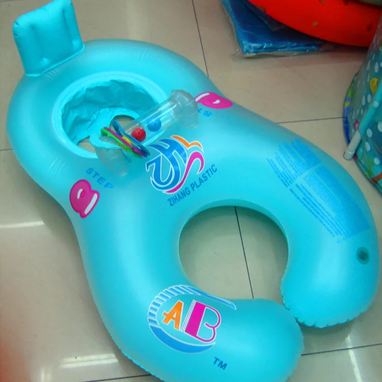 Детский Надувной Плавательный круг с тентом, безопасность для мамы, детей, двойной круг для плавания, безопасность, поплавок, игрушки для бассейна - Цвет: Blue