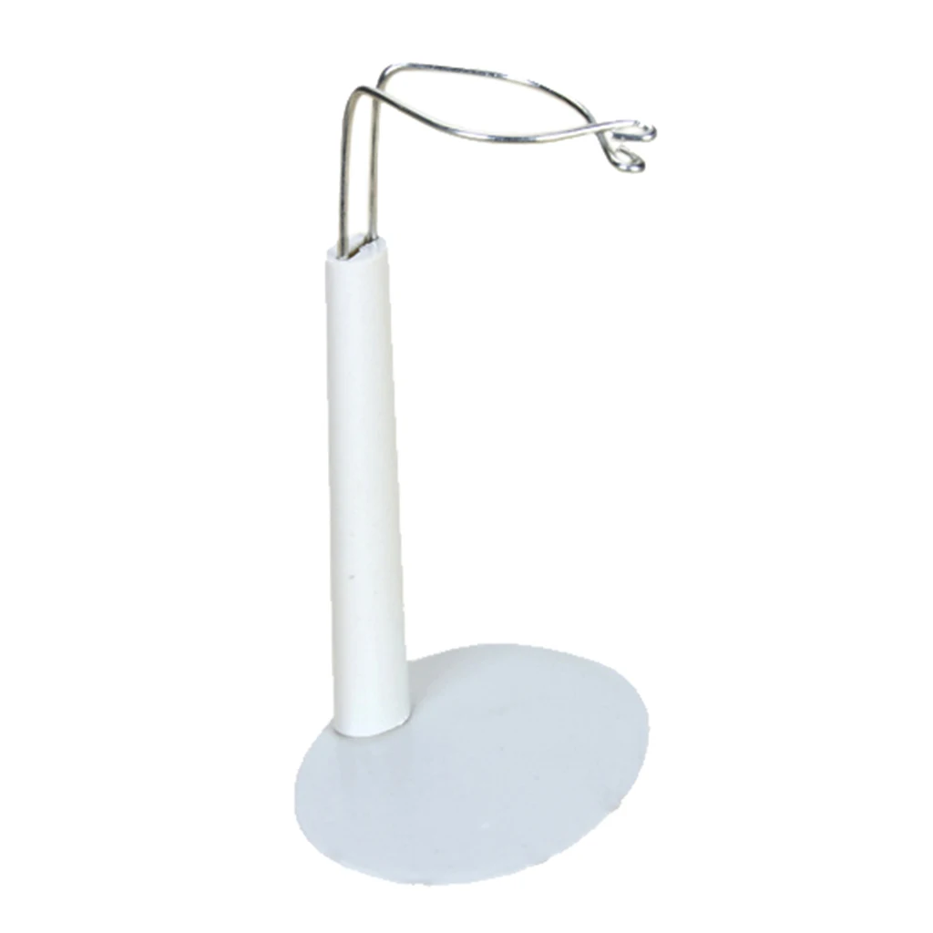 Adjustable design White Adjustable Doll Stand Display Holder15-21cm  metal doll stand with plastic base