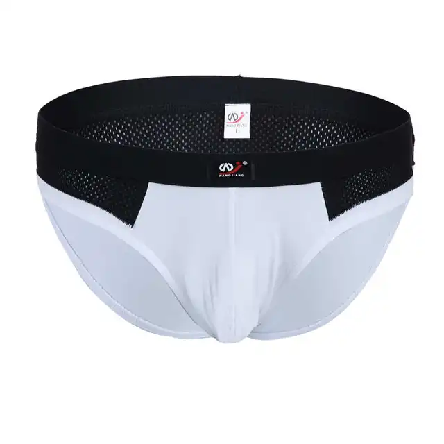 Cotton Underwear Sexy Briefs Mens Mesh Breathable Penis Pouch Briefs ...