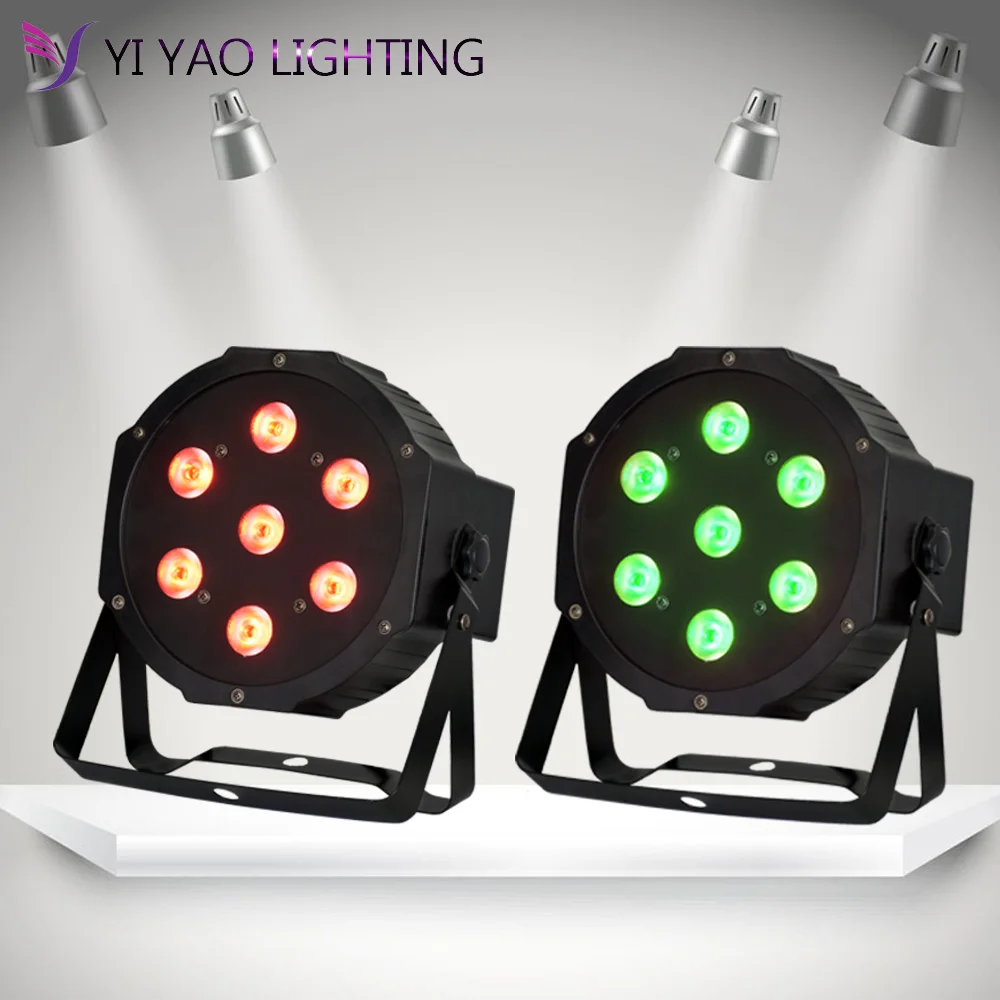 

LED Up Lighting RGBW LED Par Lights 10W x 7 LED DMX 4-in-1 for Wedding DJ Event Party Show 2pcs/lot