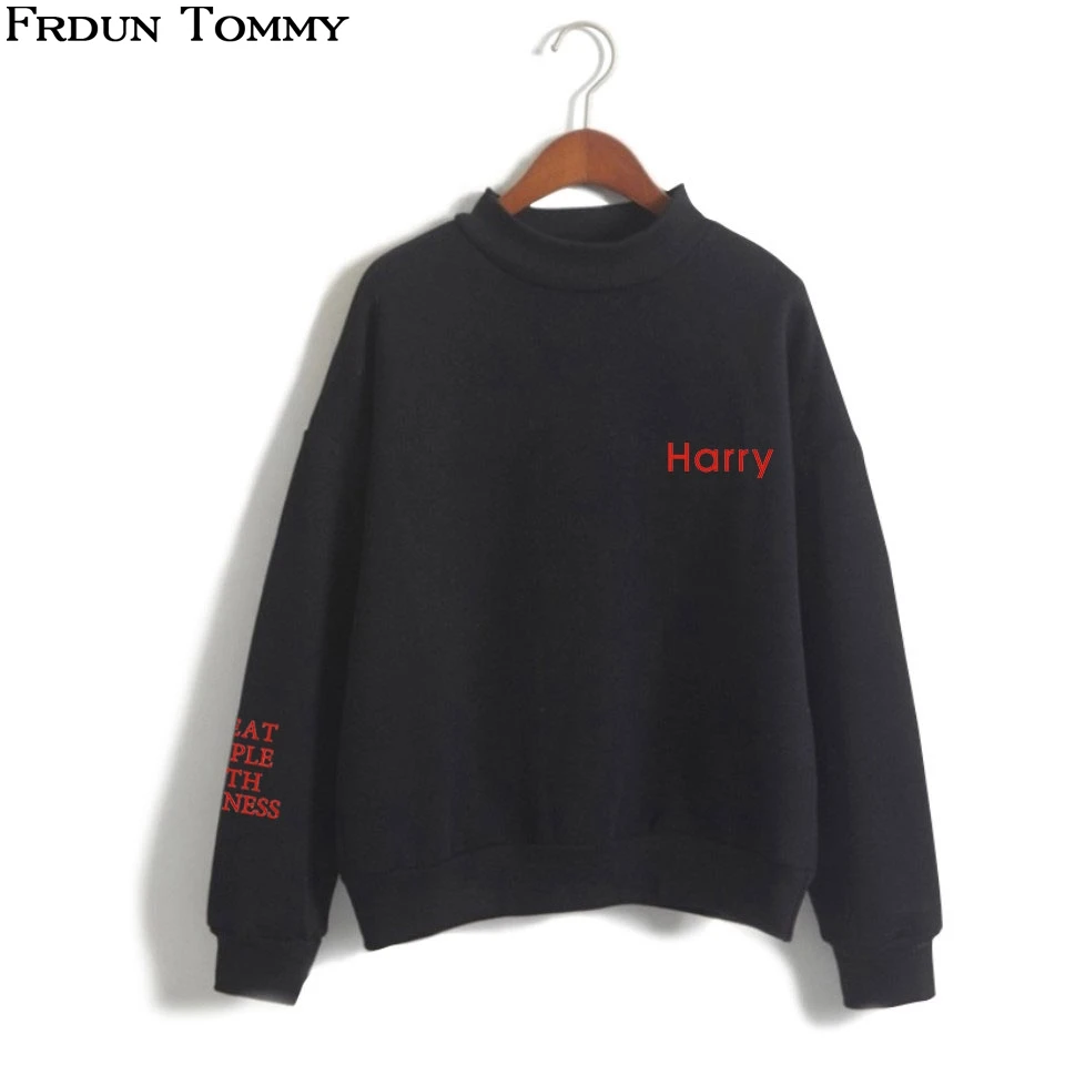 

Frdun Tommy Harry Styles Treat People With Kindness Printed Sweatshirts High Collar Women/Men Turtleneck Fashion Sweatshirts