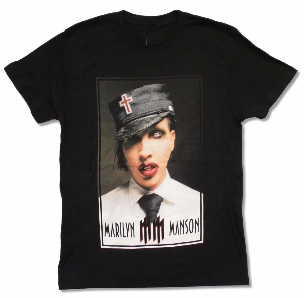 

Cotton Men T-shirts Tee Classica Short Sleeve T-Shirt MARILYN MANSON "POSTER BOY" BLACK T-SHIRT NEW OFFICIAL T shirt