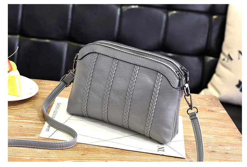 Повседневная дизайнерская маленькая сумка для телефона, женская мягкая кожаная женская сумка через плечо, черная сумка через плечо