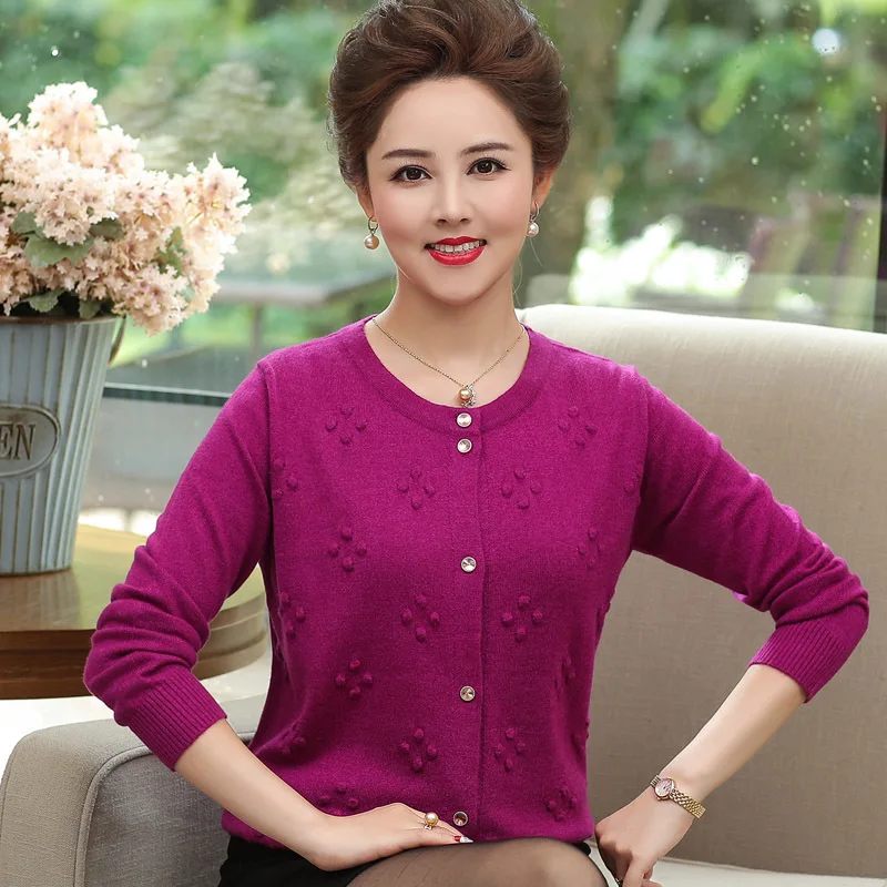 

Spring Autumn Cardigan Women O Neck Knitted Cardigan Feminino Ladies Long Sleeve Loose Buttons Cardigan Thin Coat Plus Size 4XL