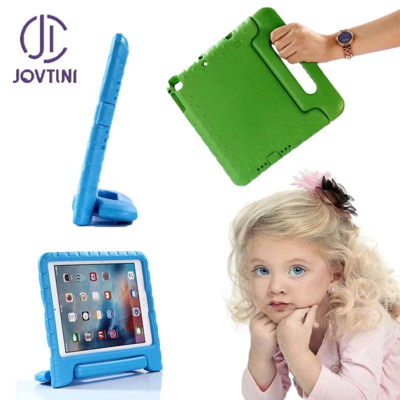 

Case For iPad air / air 2 / 2017 / 2018 Safe Shock proof Rugged Proof EVA Full Kids hand held Stand Tablet Protective Cover