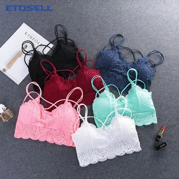 

Women Sexy Lingerie Lace Bra Mesh Bralette Female Seamless Unpadded Floral Brassiere Intimates Femme Underwear sutian feminino