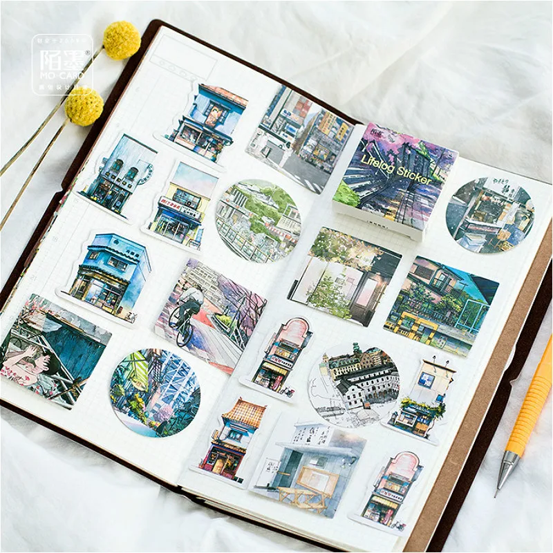 

Hot Sale 45pcs/set Buildings Notebook Diary Drawing Painting Graffiti Cover Paper Memo Pad Office School Supplies Gift