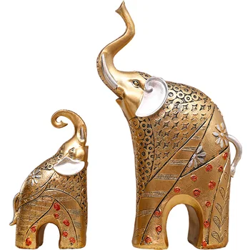 

2 Pcs/ Pair Resin European elephant statue, Animal ornaments Animal Ornament Wedding Gift Home Decor wedding gifts