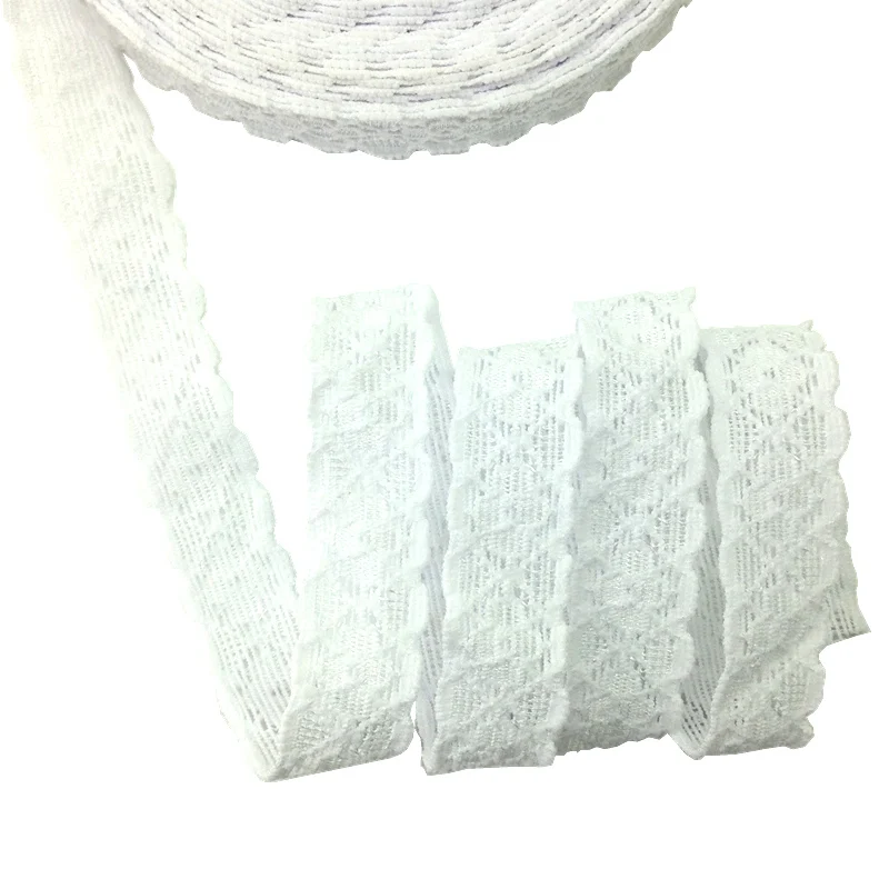 5Yards 5/8 Lace trim elastic bands DIY Headband Girls Ponytails decoration Accessories - Цвет: L08 White