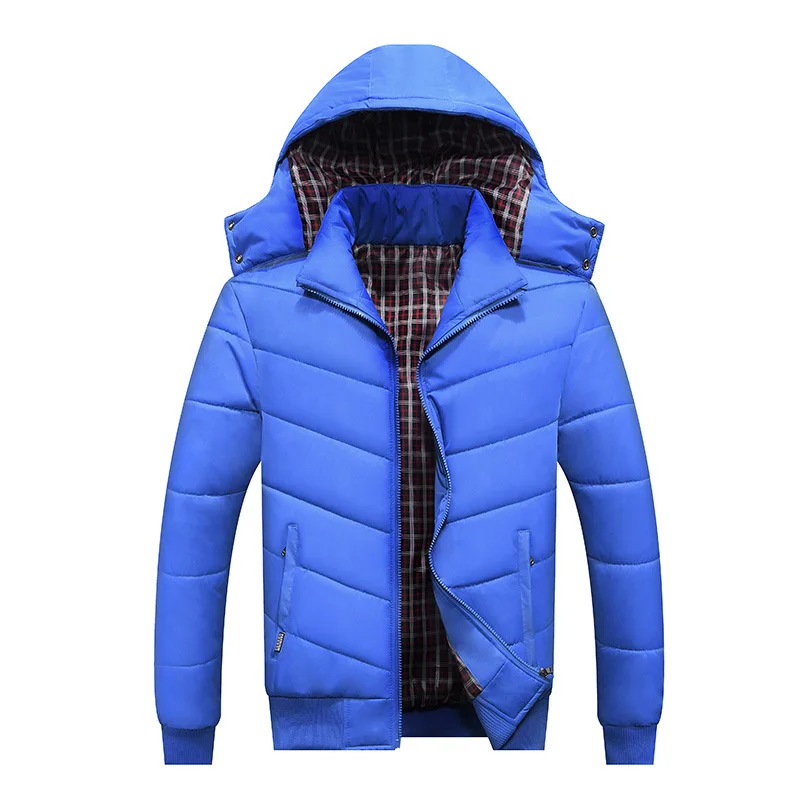 Новое зимнее Мужское пальто из горной кожи, повседневные парки, тонкая теплая толстая верхняя одежда, пальто с капюшоном, мужские Модные термокуртки SA547 - Цвет: Sky Blue