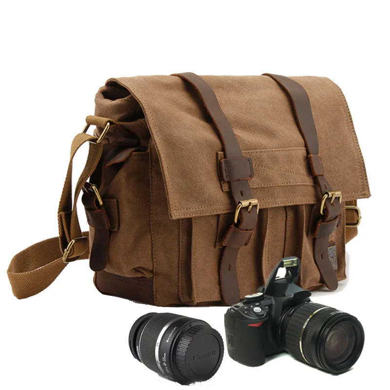 New Canvas Messenger Bags DSLR Camera Canvas Shoulder Bag Men Women