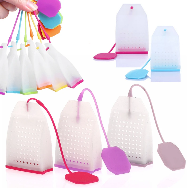 

Food-grade Silicone Tea Bags Colorful Style Tea Strainers Herbal Tea Infusers Filters Scented Tea Tools Kitchen Accessories
