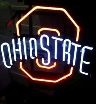 

Business Custom NEON SIGN board For NCAA College Ohio State REAL GLASS Tube BEER BAR PUB Club Shop Light Signs 17*14"