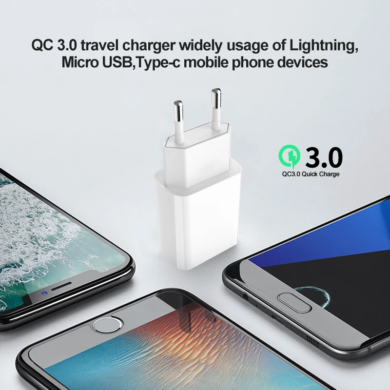USB зарядное устройство PHOMAX быстрая зарядка 3 0 18 Вт для iPhone X xs 8 7 iPad Samsung Galaxy s8 s9 s10 HTC