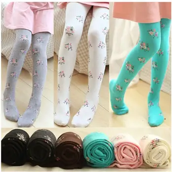 

Spring autumn children girl printed flowers Leggings Girl underwear pants stockings S M L 4colors TZ05