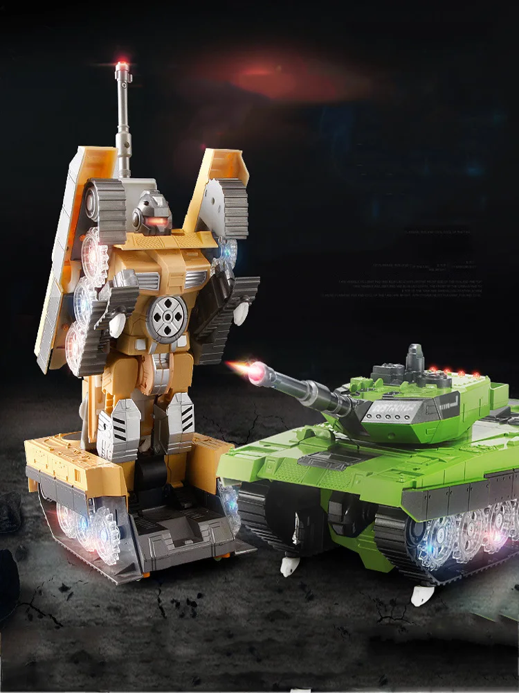 Remote Control Electric Battle Deformation Tank Robot Tank Children Toy Parent-Child Interaction Sound And Light Tank Toy