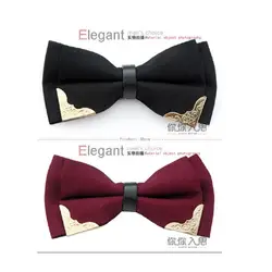 11 Цвета модные однотонные Bowties жениха Для мужчин красочный плед галстук Gravata Мужской Брак бабочка свадебные галстуки