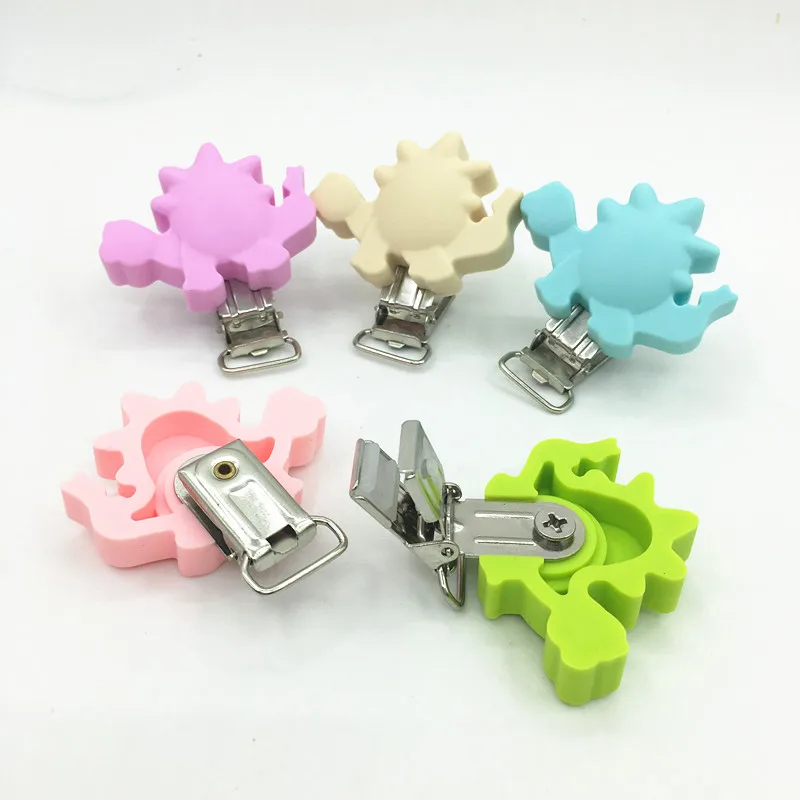 

2pcs Carton Shaped Pacifier Clips Silicone Bead Teether teething Accessories Pacifier Holder Nipple Clasps Toy DIY Tool