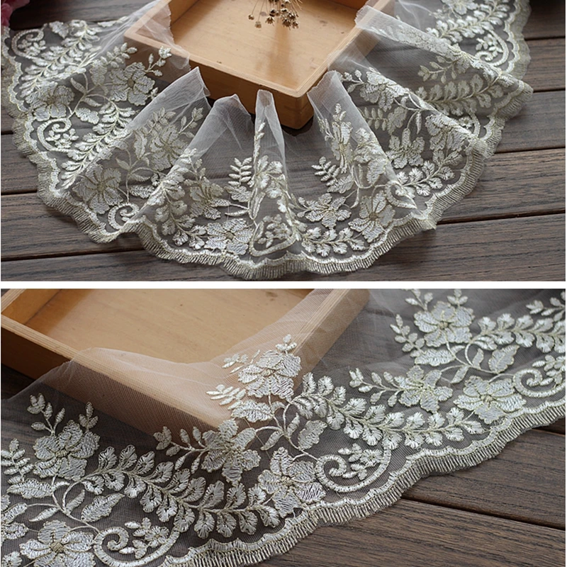 Buy Free shipping 2yards/lot 17cm wide Embroidered