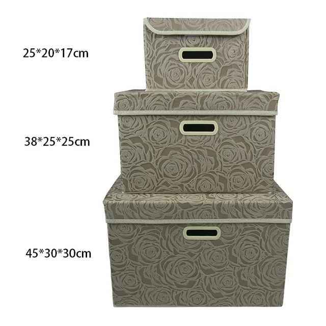 Kigucos Foldable Storage Box Linen Fabric Storage Container Bins Drawer With Lid Bedroom Clothes Bathroom Organizer Box Storage Boxes Bins Aliexpress