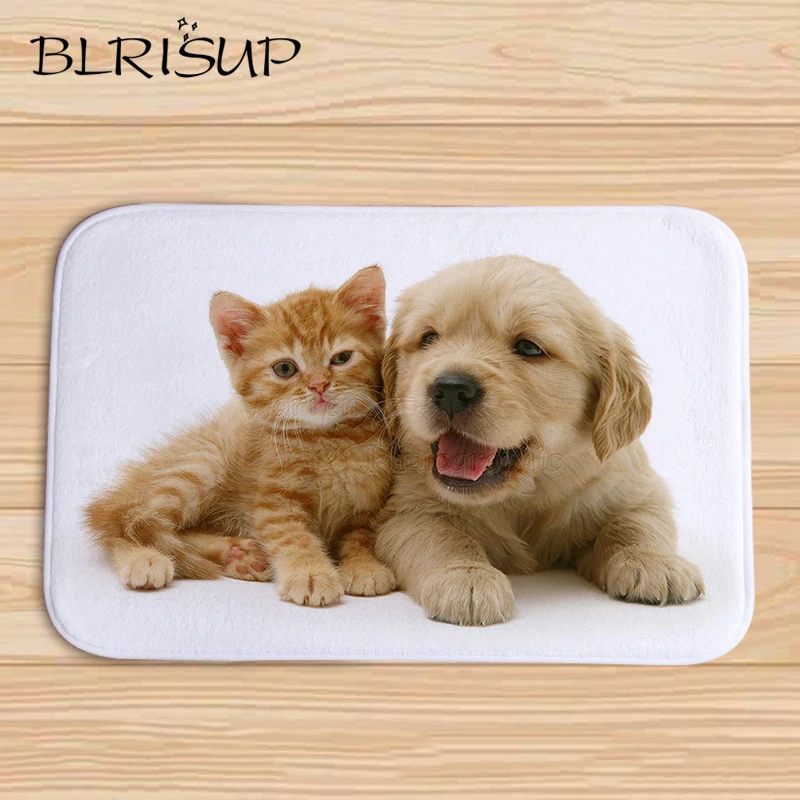 BLRISUP Cute Animals Pet Dog Cat Floor Mat Anti-slip Doormat For Living Rooms Bathroom Door Mats Outdoor Kitchen Carpet Rugs | Дом и сад