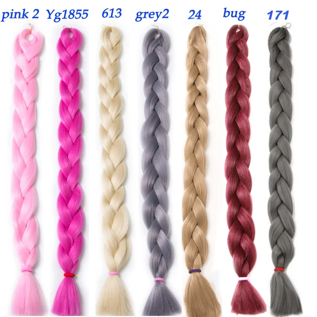 VERVES Braiding Hair one piece 82 inch Synthetic Kanekalon Fiber braid 165g/piece pure color crochet Jumbo Braid Hair Extensions -