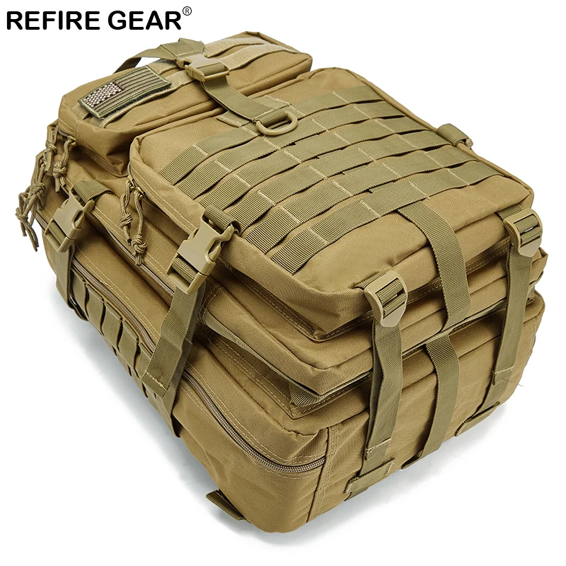 Refire Gear Outdoor Tactical Pack Backpack Large-Capacity Army Waterproof Bag Hike Camping Hunting Fishing Bag 42cm*32cm*29cm Refire Gear Outdoor Tactical Pack Backpack Large-Capacity Army Waterproof Bag Hike Camping Hunting Fishing Bag 42cm*32cm*29cm