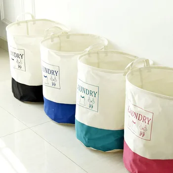 

Cotton Linen Zakka Toy Storage Laundry Basket Large Capacity Black Blue Green Red English Letter With Handle Fold Bin 40x50cm