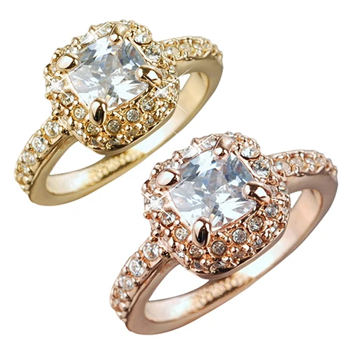 

Bluelans Women Bridal Wedding Engagement Party Shiny Luxury Rhinestone Alloy Ring Jewelry