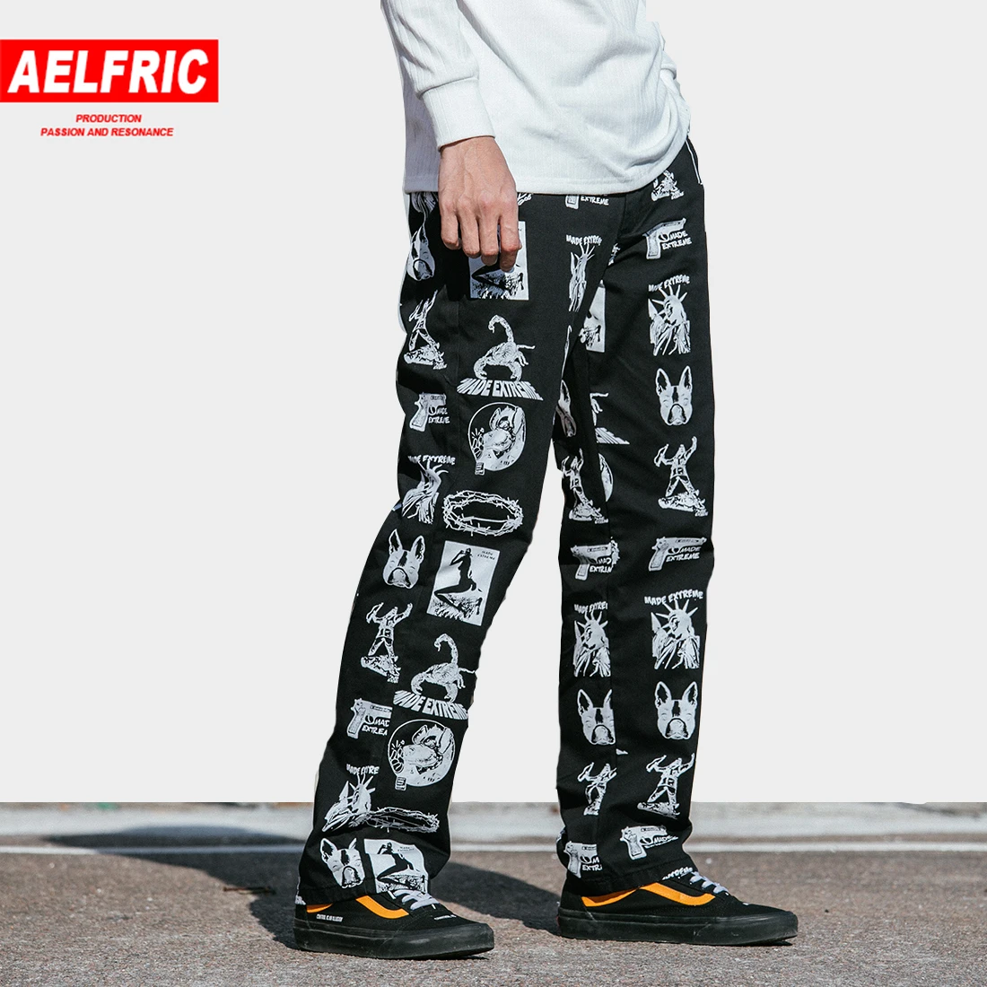 AELFRIC повседневные джинсы для мужчин весна лето 2019 модные штаны с животным 3d