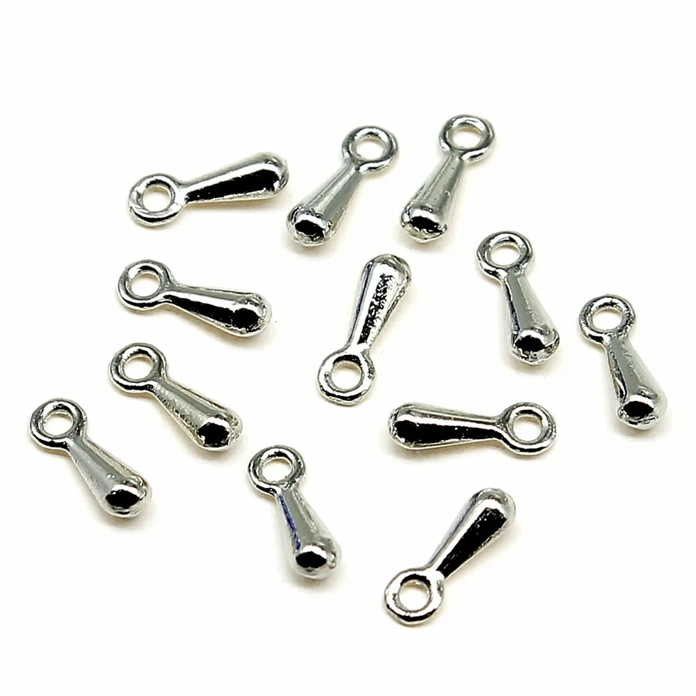 

200pcs 2x7mm Chain Extension Tail Extender Ending Droplets Water Drop Pendants End Beads For Jewelry Making Jewelry Findings