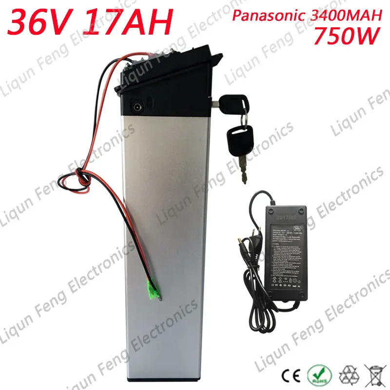 Литий ионный аккумулятор для складного велосипеда 750 Вт 36 В 17 Ач батарея panasonic 3400