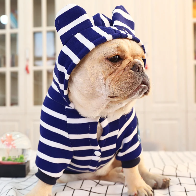 

Summer Spring Dog Clothes for French Bulldog Stripe Soft Cotton Corgi Pug Shirt Oversized Clothing for Dogs S M L XL 2XL