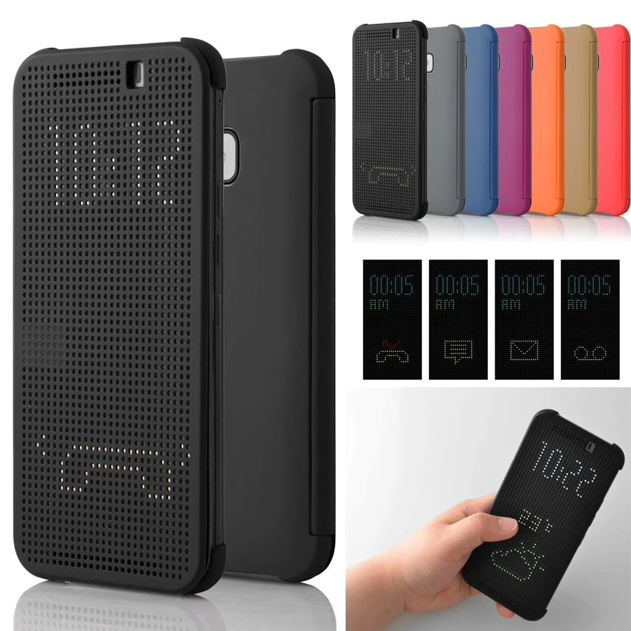 

Slim Smart Auto Sleep Wake Up Flip Leather Cover Original Dot View Phone Case for HTC One M8 M9 E8 E9 A9 EYE ME 626 820 826 620