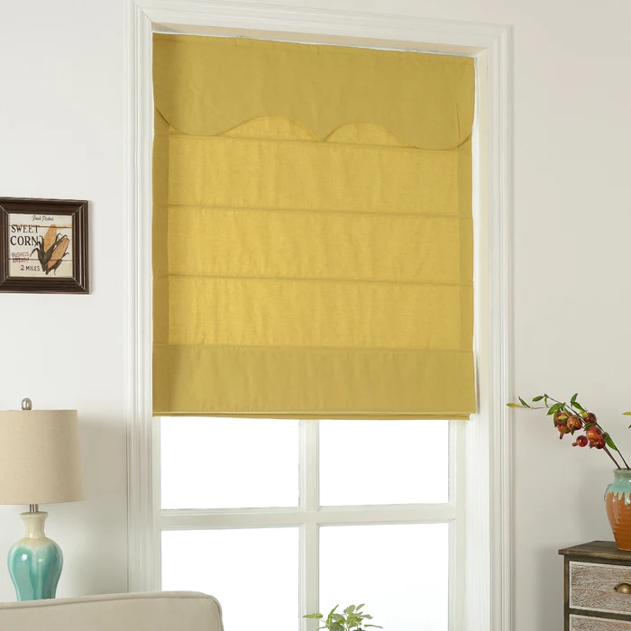 

Custom Made Easy Style Curtains Cotton Linen Roman Curtain Door Curtain for Bay Window Litre Fall Shade Spring Fresh Solid Color