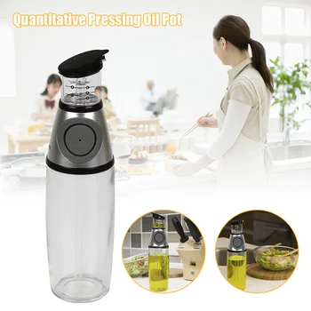

Oil Dispenser Bottle Press Measure Drip Free Spout Glass Safe for Kitchen Vinegar HFing
