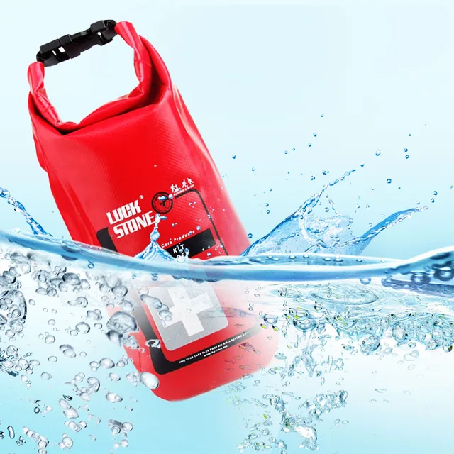 Red Waterproof 2L First Aid Bag Emergency Kits Empty Travel Dry Bag Rafting Camping Kayaking
