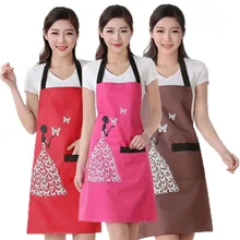 1 шт. водонепроницаемый полиэфирный Фартук женский взрослый нагрудник домашний для приготовления пищи для выпечки Кофейня чистящие фартуки кухонные аксессуары 46212